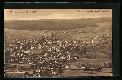 AK Bärenstein-Weipert, Blick vom Aussichtsturm auf den Ort