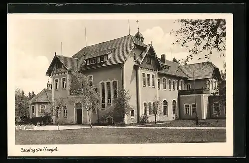 AK Carolagrün /Erzgeb., Ortspartie mit Gebäudeansicht