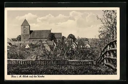 AK Plau i. M., Blick auf die Kirche