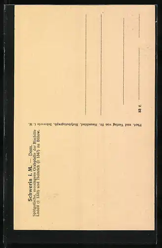 AK Schwerin i. M., Dom, Spätgotische messingene Grabplatte der Bischöfe Ludolf und Heinrich zu Bülow