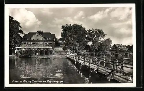 AK Pieskow / Scharmützelsee, Blick zum Kurhaus Schloss Pieskow