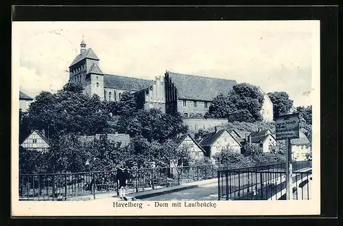 AK Havelberg, Dom mit Laufbrücke