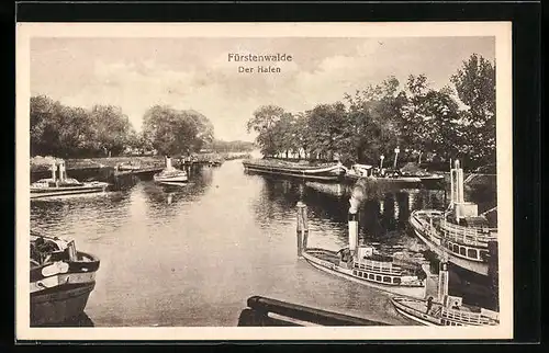 AK Fürstenwalde, Partie am Hafen