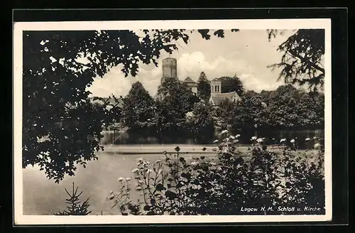 AK Lagow /N.-M., Schloss und Kirche