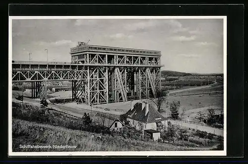 AK Niederfinow, Blick zum Schiffshebewerk