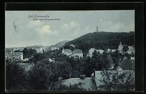 AK Bad Freienwalde, Blick aufs Kriegerdenkmal