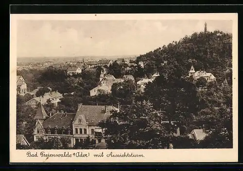 AK Bad Freienwalde / Oder, Panorama mit Aussichtsturm