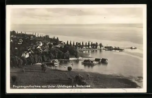 AK Unter-Uhldingen a. Bodensee, Teilansicht, Fliegeraufnahme