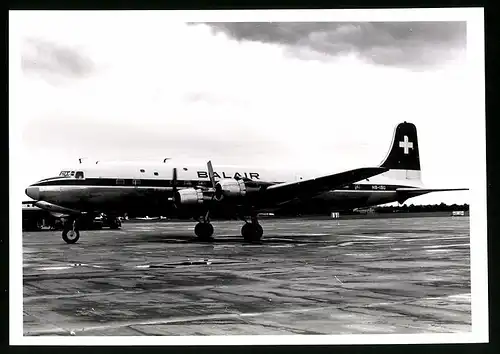 Fotografie Flugzeug Douglas DC-6, Passagierflugzeug Balair, Kennung HB-IBU