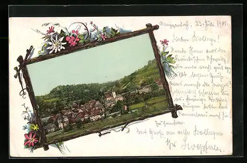 AK Muggendorf /Bayern, Teilansicht im Passepartoutrahmen