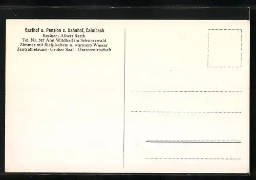 AK Calmbach bei Wildbad i. Schwarzwald, Kriegerdenkmal