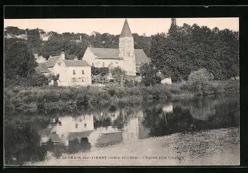 AK Germain-sur-Vienne, L`Eglise et le Coteau