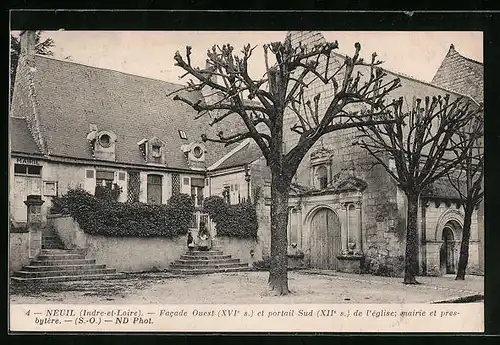 AK Neuil, Facade Ouest et portail Sud de l`église