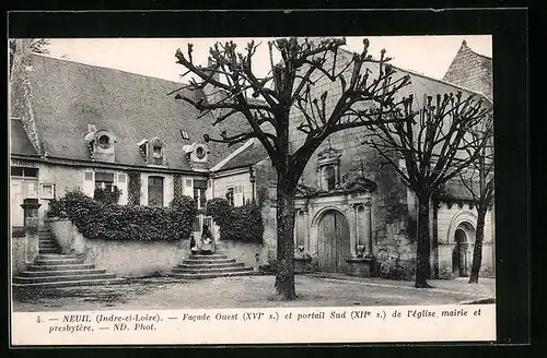AK Neuil, Facade Ouest et portail Sud de l`église