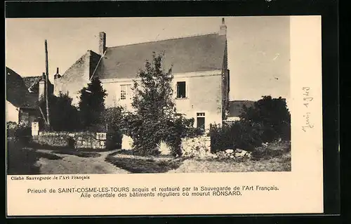 AK Saint-Cosme-les-Tours, Prieuré acquis et restauré par la Sauvegarde de l`Art Francais
