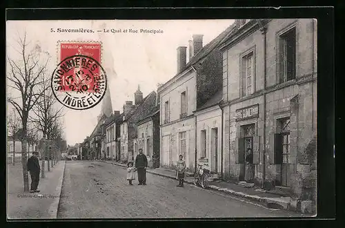 AK Savonnières, Le Quai et Rue Principale