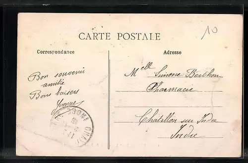 AK Bléré, Rue du Pont, Strassenpartie