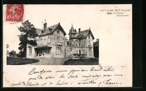 AK Les Touches, Ortspartie mit Gebäudeansicht