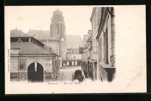 AK Bourgueil, Rue des Halles, Strassenpartie