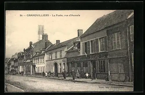 AK Grandvilliers, La Poste, rue d`Aumale