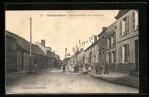 AK Grandvilliers, L`extremite de la Rue de Rouen