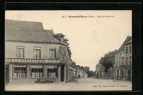 AK Grandvilliers, Rue de Beauvais, Hotel Recommande