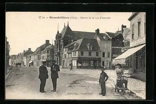 AK Grandvilliers, Entree de la rue d`Aumale