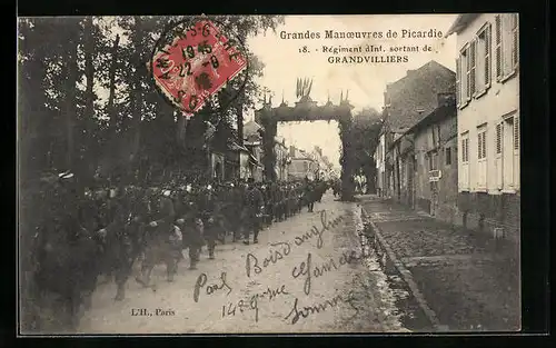 AK Grandvilliers, Grandes Manoeuvres de Picardie, 18. Regiment d. Inf.