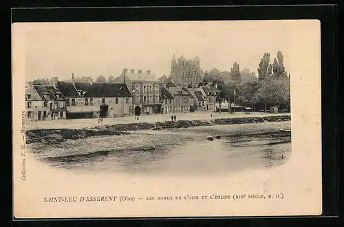 AK Saint-Leu D`Esserent, Les Bords de L`Oise et L`Eglise