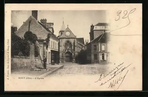 AK Mouy, die Kirche am Hauptplatz
