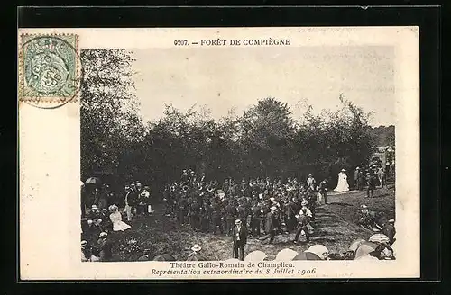 AK Compiegne, Theatro Gallo-Romain de Champlieu, Representation extraordinaire du 8 Juillet 1906, die Blaskapelle