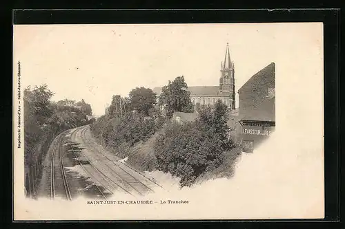 AK Saint-Just-en-Chaussee, La Tranchee, L`Eglise