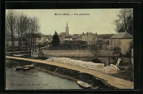 AK Boran, Blick vom Ufer auf die Stadt, Blick zur Kirche