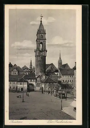 AK Bautzen, Der Reichenturm aus der Vogelschau