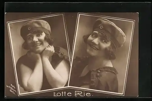 AK Varietekünstlerin Lotte Rie, Mehrfachansicht