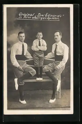 Foto-AK Original Drei Edmond`s in ihren elastigen Spielen, Variete