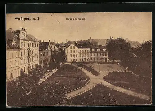 AK Weissenfels a. S., Hirsemannplatz mit Bäumen