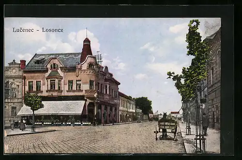 AK Lucenec, Losoncz, Strassenansicht