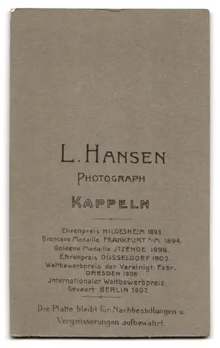 Fotografie L. Hansen, Kappeln, Kleines Kind im hübschen Kleid