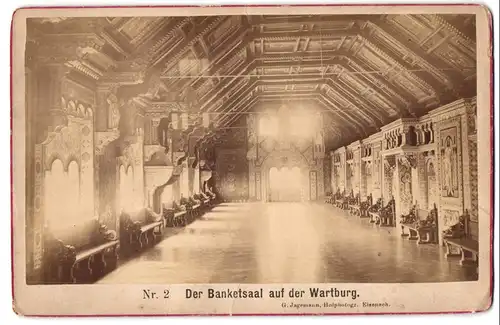 Fotografie G. Jagemann, Eisenach, Ansicht Eisenach, Blick in den Banketsaal auf der Wartburg