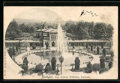 AK Stuttgart, Kgl. Schloss Wilhelma, Festsaal