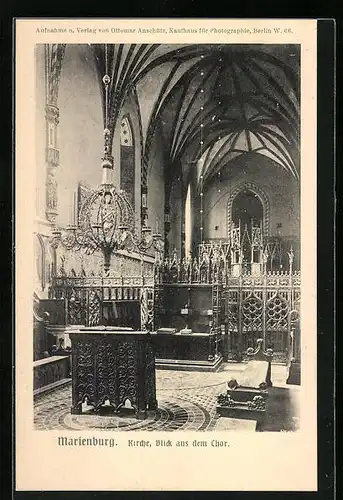 AK Marienburg / Malbork, Kirche, Blick aus dem Chor