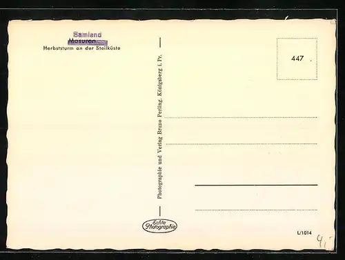 AK Samland, Herbststurm an der Steilküste