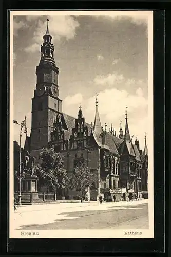 AK Breslau, Rathaus im Sonnenschein