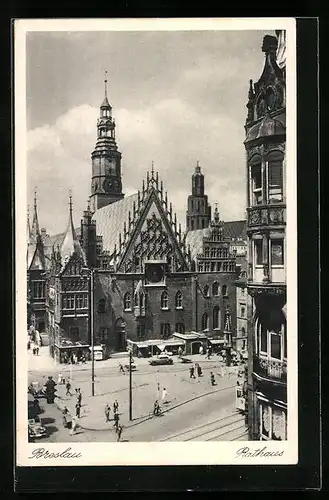 AK Breslau, Ansicht vom Rathaus