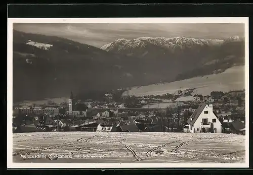 AK Mürzzuschlag /Steiermark, Teilansicht mit Schneealpe