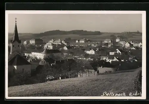 Foto-AK Gallspach, Teilansicht mit Kirche
