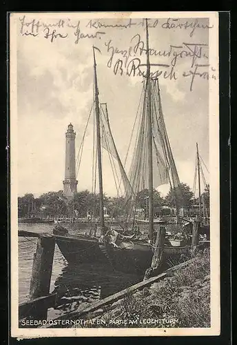 AK Osternothafen, Partie am Leuchtturm