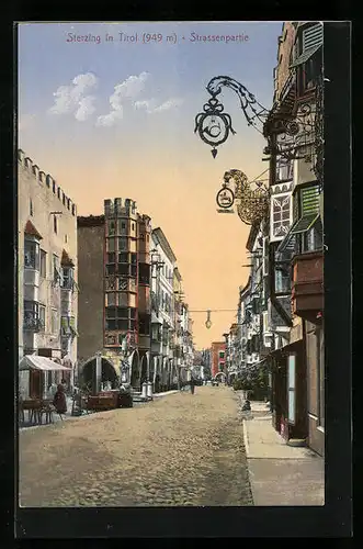 AK Sterzing, Strassenpartie mit Geschäften