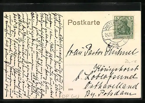 AK Insterburg, Wilhelmstrasse mit Post